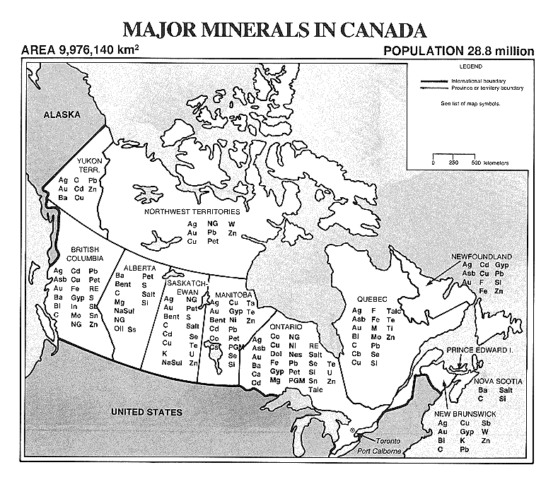 Minerals - Canada Maps Maps - CKA