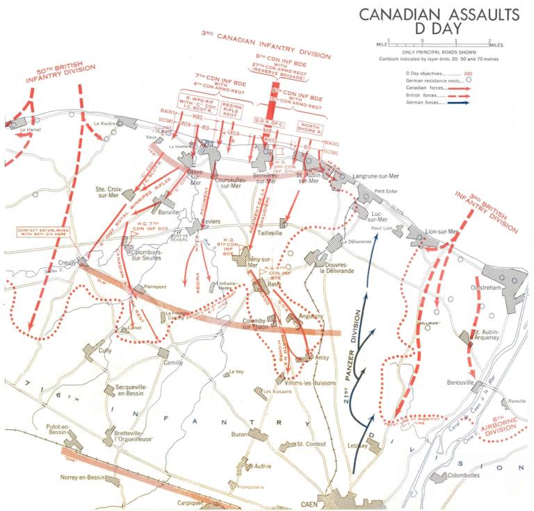 Juno Beach - Canadian Assaults D-Day - World War 2 Maps - CKA