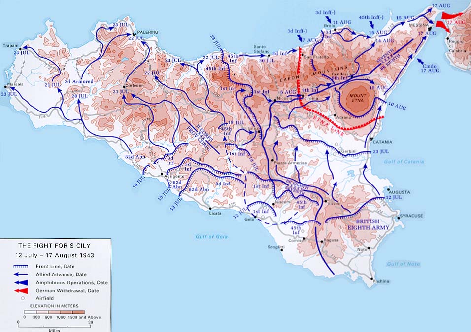 Fight for Sicily   12 July-17 August 1943
