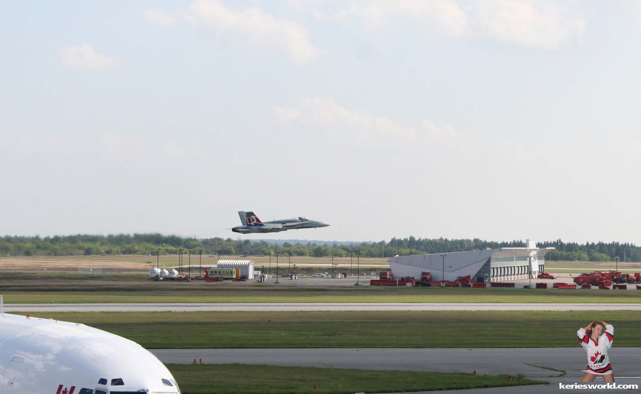 CF18 fly by runway 25 at the Macdonald Cartier Airport in Ottawa