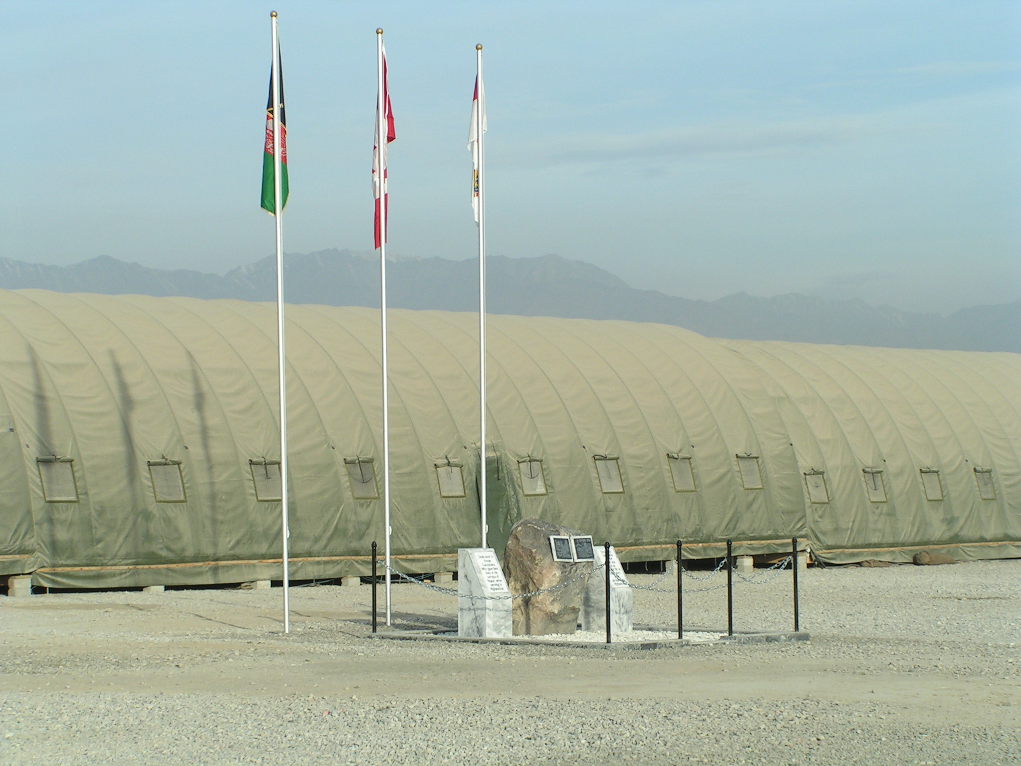 The cenotaph erected honouring those Canadians lost on Afghani soil