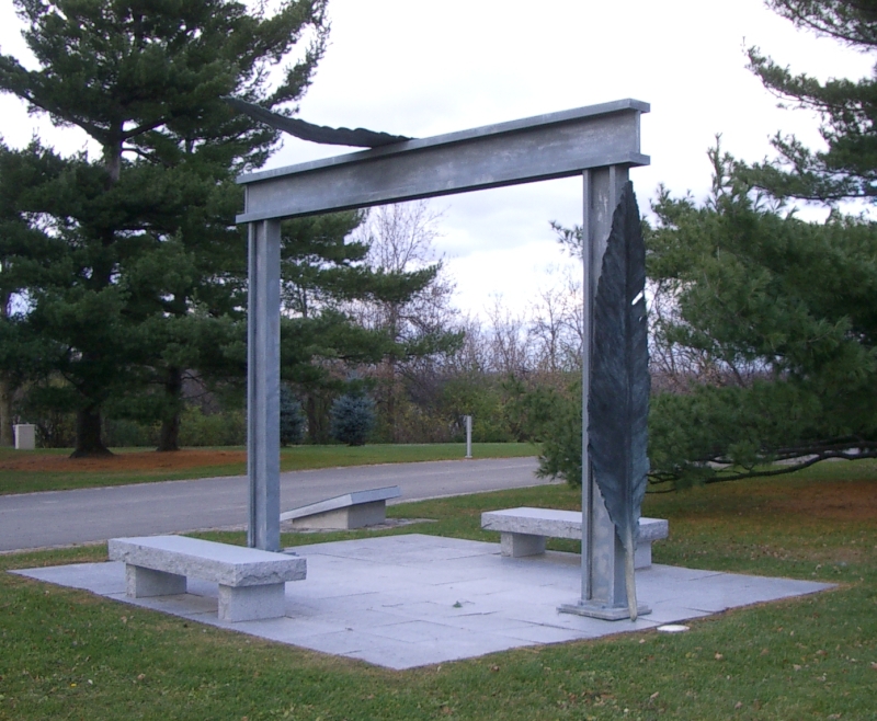 This strange but appealing monument celebrates Canadian Aid workers. Located in the space behind Rideau Falls next to the French Embassy, plaque reads 