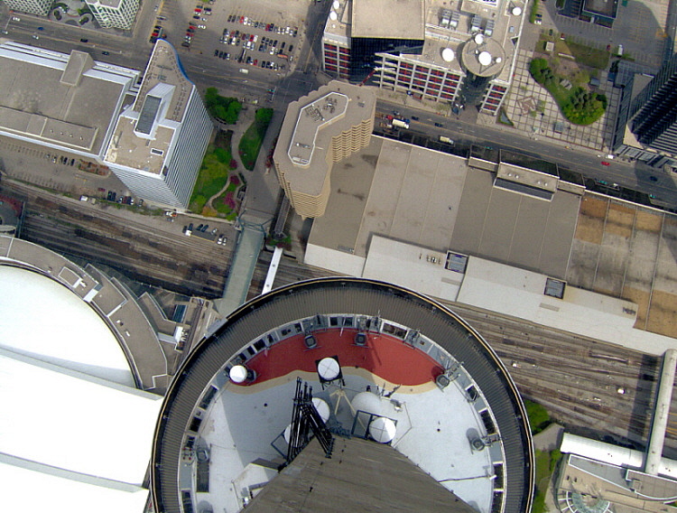 Looking straight down from the SkyPod....