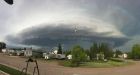 Tornado touches down as thunderstorm moves northeast across Alberta