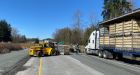 Highway 1 closed due to chicken truck incident in Langley, B.C.