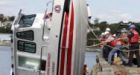 Fire boat flips on test drive