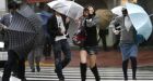Typhoon tears through Japan