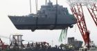 South Korea hoists 2nd half of sunken warship from sea