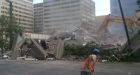 Demolished hotel falls onto Edmonton street