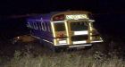Driver killed, four children hurt in bus collision