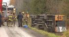 Kids escape serious injury in school bus rollover