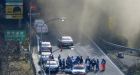 Unknown number of cars trapped in tunnel collapse, fire outside Tokyo |