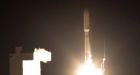 Rocket with secret payload launches