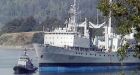 HMCS Protecteur towed into home port in Esquimalt, B.C.