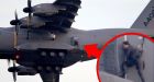 Tom Cruise performs his most dangerous stunt at 5,000ft as he hangs horizontal outside moving plane