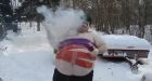 Topless man makes exploding vest out of firecrackers and sets them off
