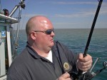 Charter fishing on Lake Michigan
